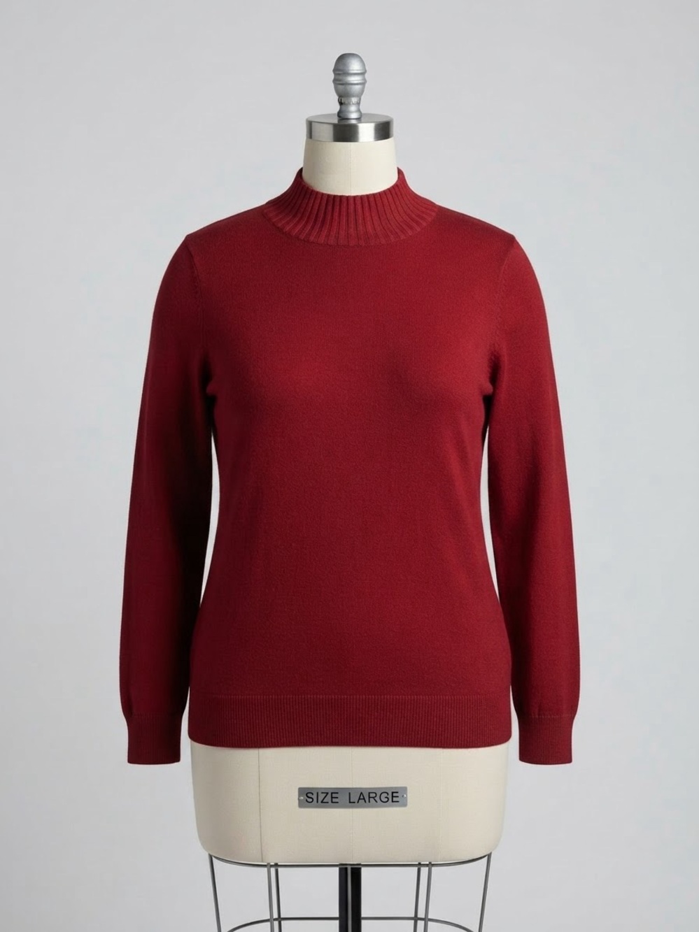 DKNY Burgundy Mock Neck Sweater